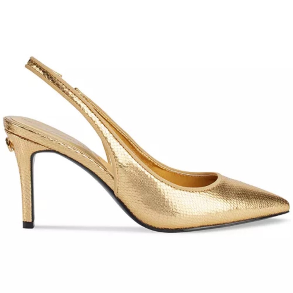 Karl Lagerfeld Gold Slingback Heels
